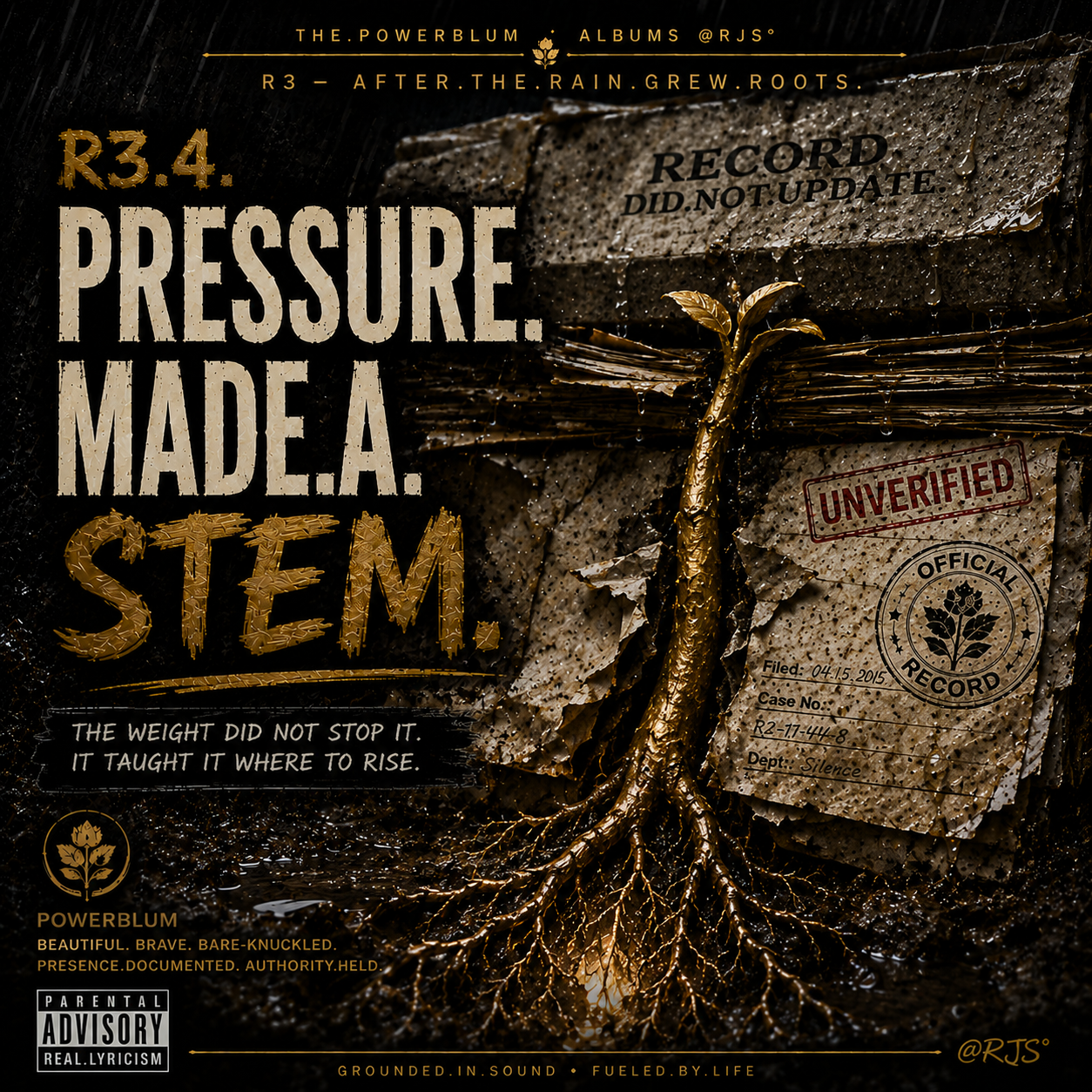 R3.4 — Pressure.Made.A.Stem. official track artwork
