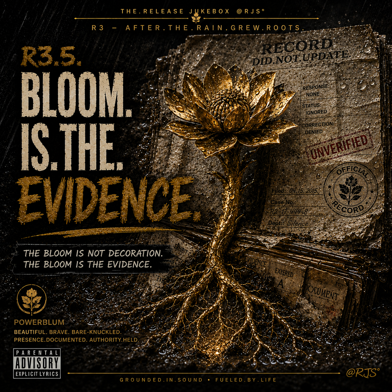 R3.5 — Bloom.Is.The.Evidence. official track artwork