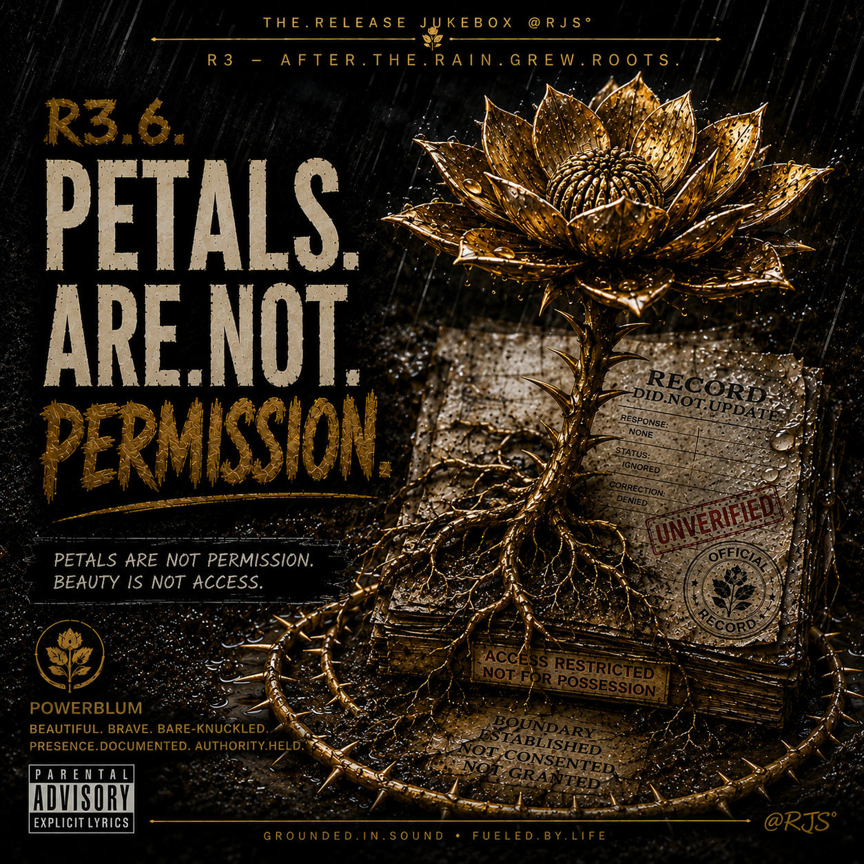 R3.6 — Petals.Are.Not.Permission. official track artwork