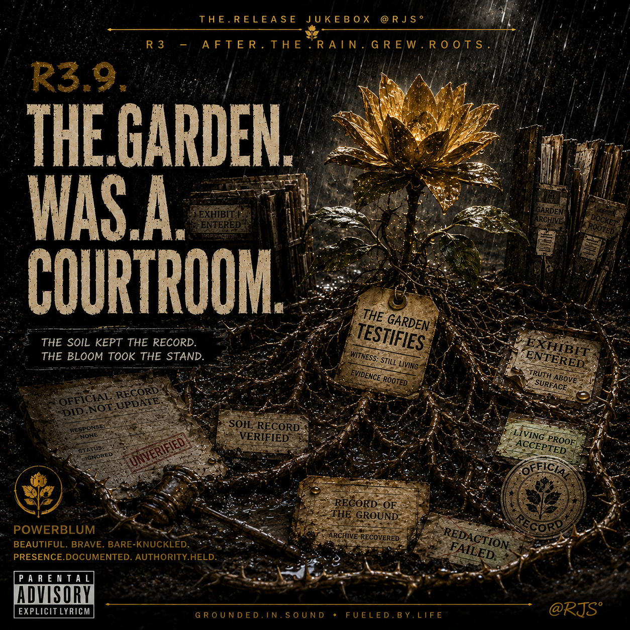 R3.9 — The.Garden.Was.A.Courtroom. official track artwork